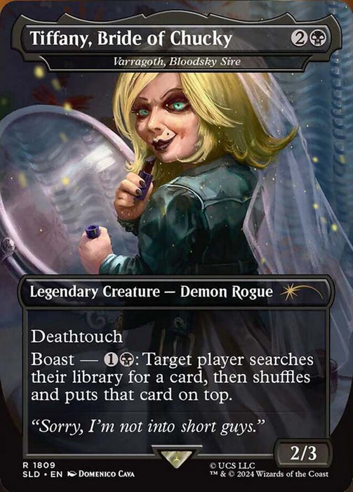 Tiffany, Bride of Chucky - Varragoth, Bloodsky Sire - Borderless - Full Art - Legendary - Inverted