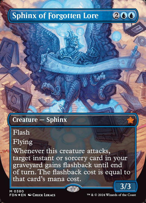 Sphinx of Forgotten Lore - Borderless - Inverted (Foil)