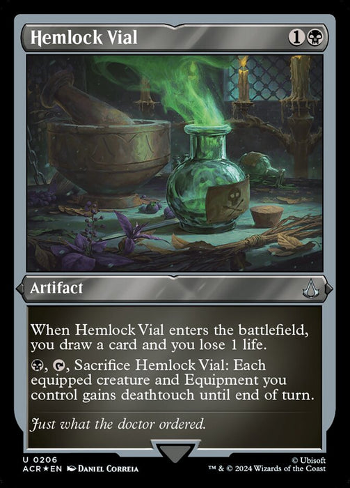 Hemlock Vial - Inverted- Etched (Etched Foil)