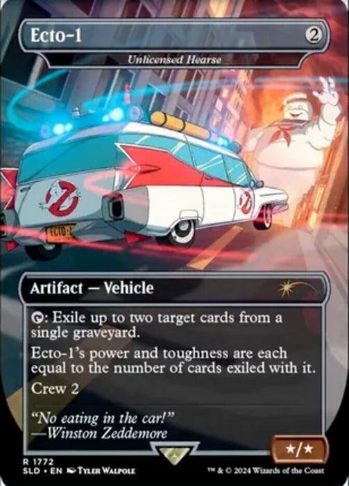 Ecto-1 - Unlicensed Hearse - Borderless - Full Art - Inverted