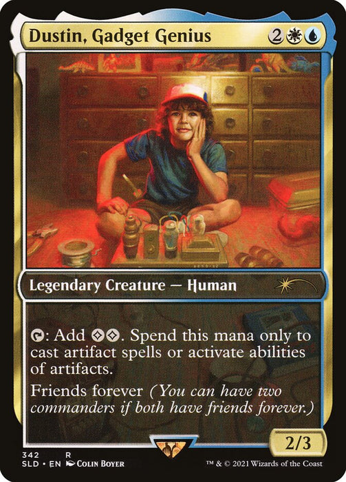 Dustin, Gadget Genius - Hargilde, Kindly Runechanter - Full Art - Legendary - Inverted (Foil)