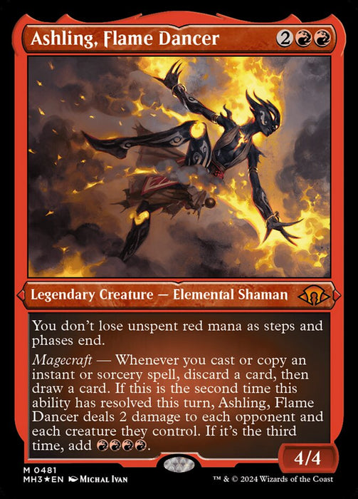 Ashling, Flame Dancer - Legendary- Inverted- Etched (Etched Foil)