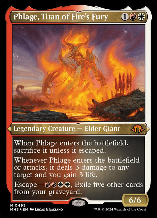 Phlage, Titan of Fire's Fury - Legendary- Inverted- Etched (Etched Foil)