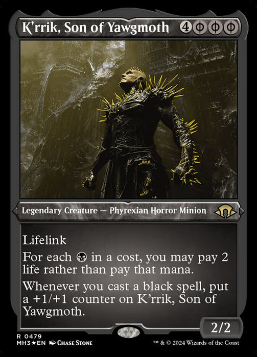 K'rrik, Son of Yawgmoth - Legendary- Inverted- Etched (Etched Foil)