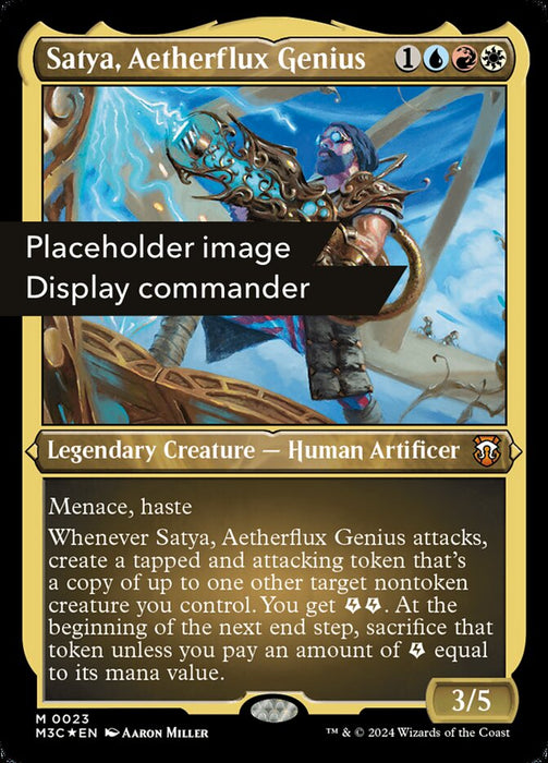 Satya, Aetherflux Genius - Inverted- Etched- Legendary- Etched (Etched Foil)