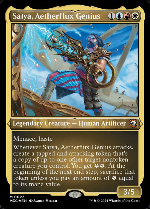 Satya, Aetherflux Genius - Legendary- Inverted- Etched (Etched Foil)