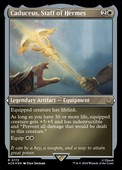 Caduceus, Staff of Hermes - Legendary- Inverted- Etched (Etched Foil)