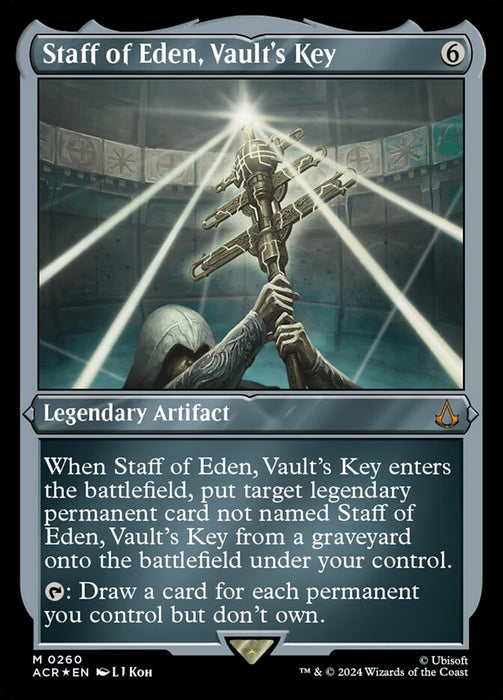 Staff of Eden, Vault's Key - Legendary- Inverted- Etched (Etched Foil)