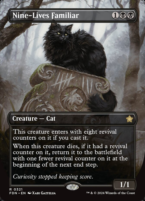 Nine-Lives Familiar - Borderless - Full Art - Inverted