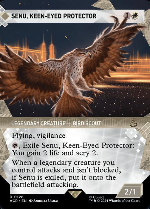 Senu, Keen-Eyed Protector - Borderless - Showcase- Legendary