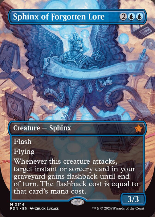 Sphinx of Forgotten Lore - Borderless - Full Art - Inverted