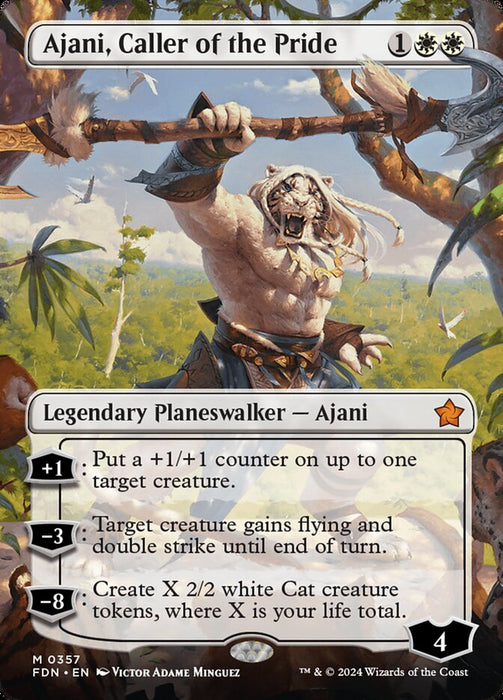 Ajani, Caller of the Pride - Borderless (Foil)