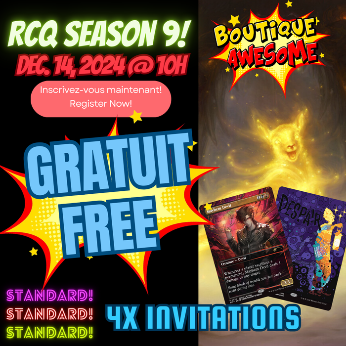 🚨GRATUIT!! Boutique Awesome Standard Regional Championship Qualifier 4 Invitations - Samedi 14 decembre 2024 @ 10h