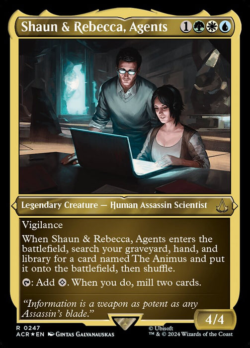 Shaun & Rebecca, Agents - Legendary- Inverted- Etched (Etched Foil)