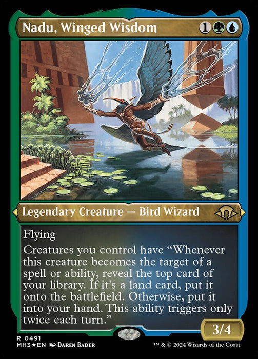 Nadu, Winged Wisdom - Legendary- Inverted- Etched (Etched Foil)