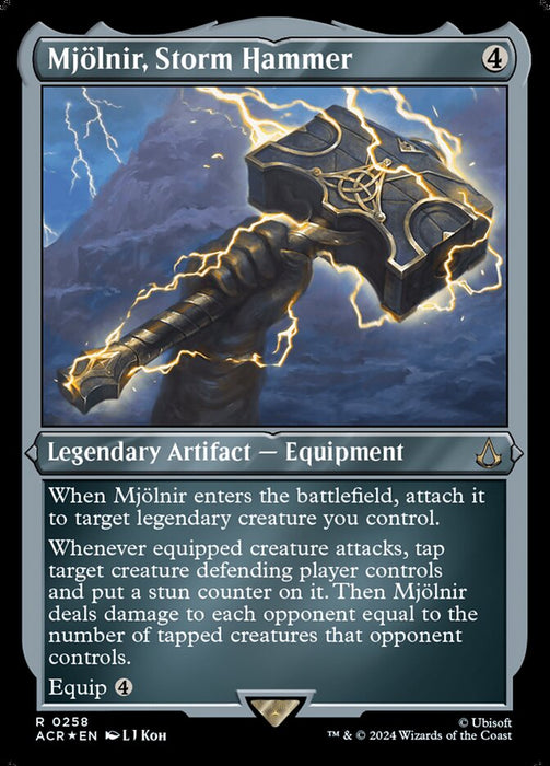 Mjölnir, Storm Hammer - Legendary- Inverted- Etched (Etched Foil)