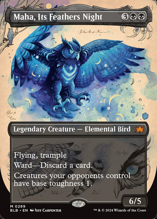 Maha, Its Feathers Night - Borderless - Legendary- Showcase (Foil)