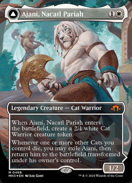 Ajani, Nacatl Pariah // Ajani, Nacatl Avenger - Borderless - Textured (Foil)