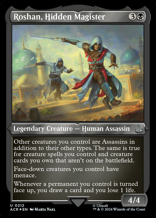 Roshan, Hidden Magister - Legendary- Inverted- Etched (Etched Foil)