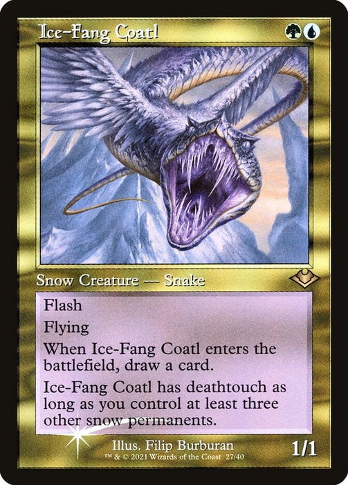 Ice-Fang Coatl - Retro Frame  (Foil)