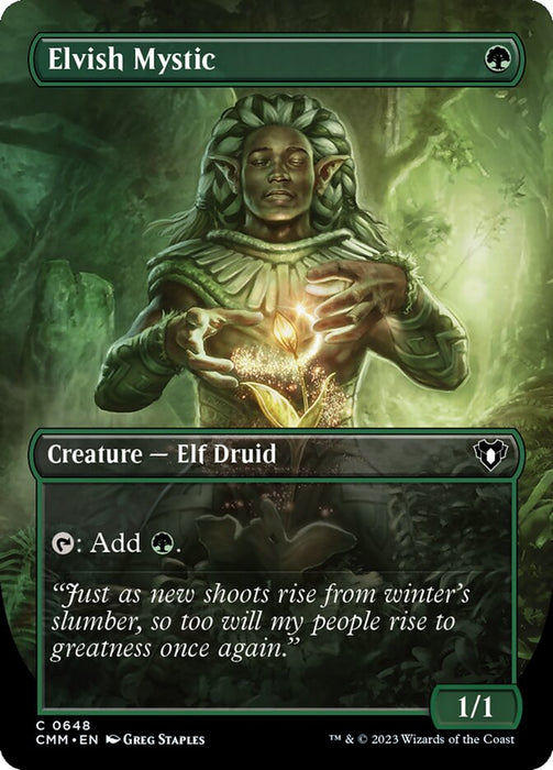 Elvish Mystic - Borderless - Inverted (Foil)