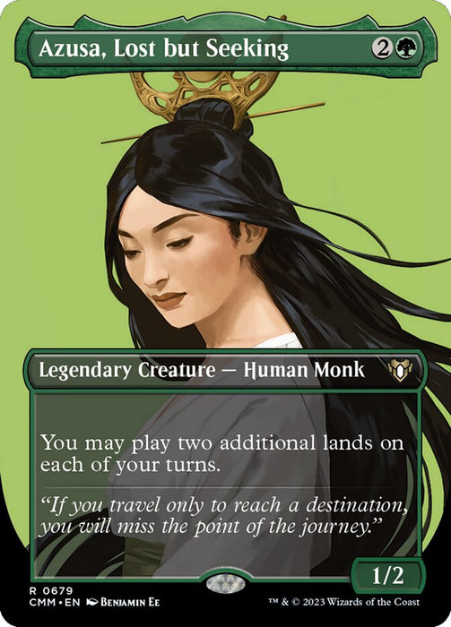 Azusa, Lost but Seeking - Borderless - Legendary- Inverted (Foil)