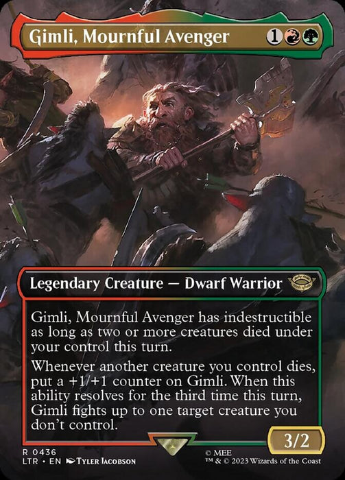 Gimli, Mournful Avenger - Borderless - Legendary- Inverted