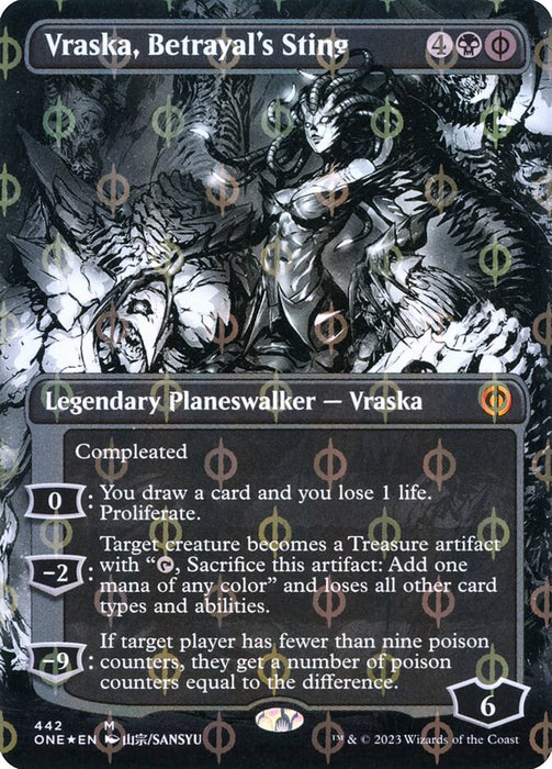 Vraska, Betrayal's Sting - Borderless - Inverted- Showcase (Foil)