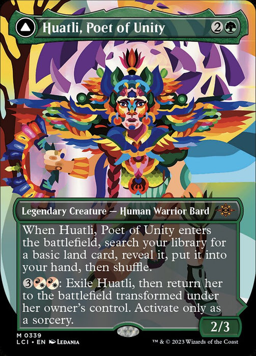 Huatli, Poet of Unity // Roar of the Fifth People - Borderless - Legendary (Foil)