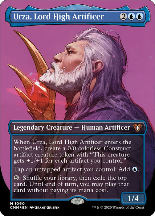 Urza, Lord High Artificer - Borderless - Legendary- Inverted- Textured (Foil)