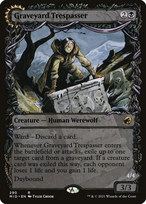 Graveyard Trespasser // Graveyard Glutton  - Showcase - Sunmoondfc (Foil)