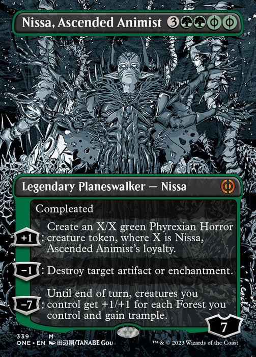 Nissa, Ascended Animist - Borderless - Showcase- Inverted (Foil)