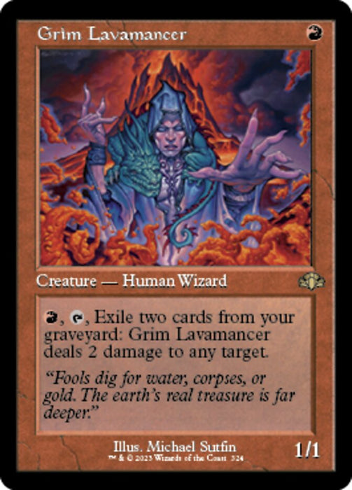 Grim Lavamancer - Retro Frame