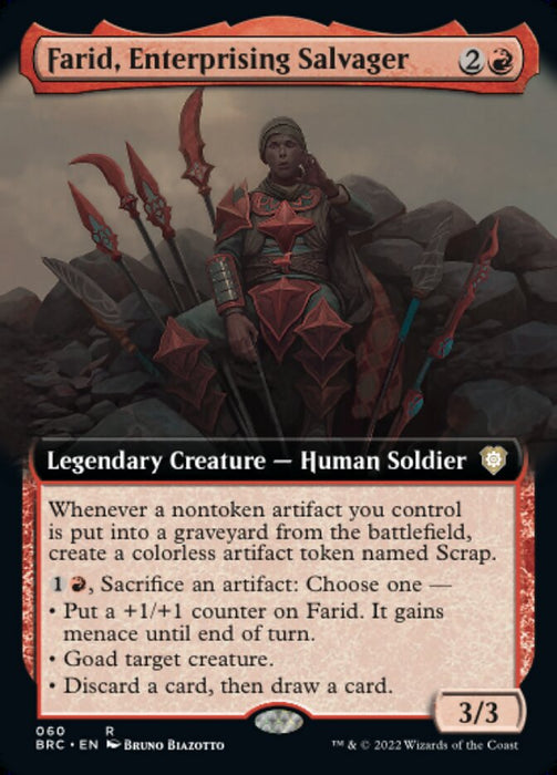 Farid, Enterprising Salvager - Extended Art- Legendary