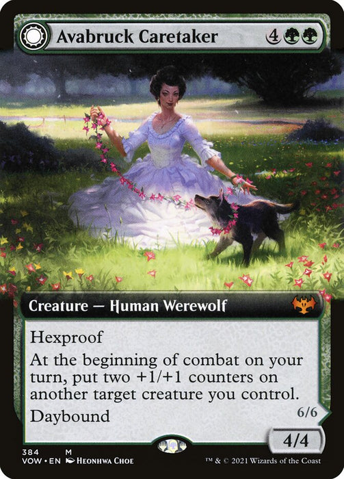 Avabruck Caretaker // Hollowhenge Huntmaster  - Extended Art - Sunmoondfc (Foil)