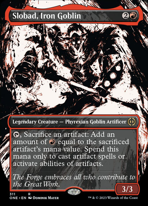 Slobad, Iron Goblin - Borderless - Showcase- Legendary- Inverted (Foil)