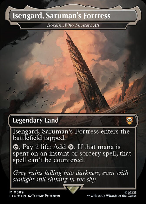 Isengard, Saruman's Fortress - Boseiju, Who Shelters All - Legendary- Extended Art (Foil)