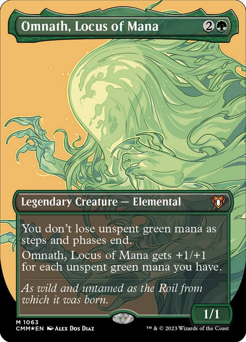 Omnath, Locus of Mana - Borderless - Legendary- Inverted- Textured (Foil)