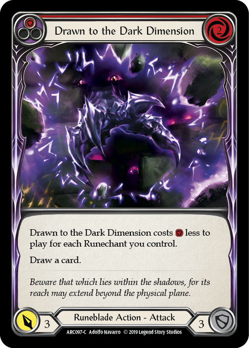 Drawn to the Dark Dimension (Red) - Rainbow Foil - 1st Edition