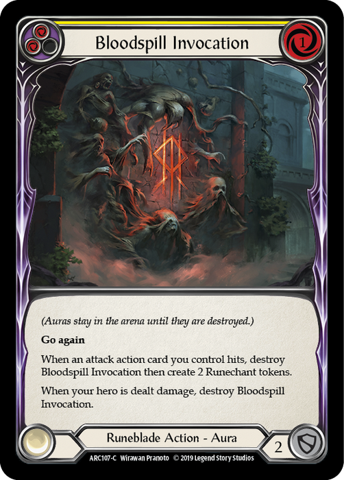 Bloodspill Invocation (Yellow) - Rainbow Foil - 1st Edition