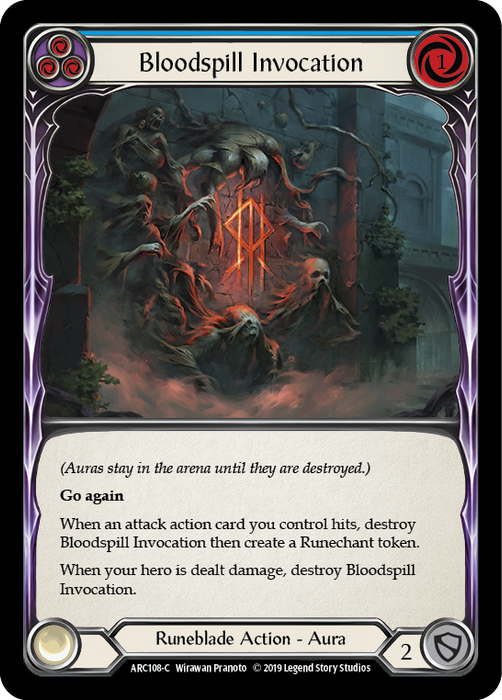 Bloodspill Invocation (Blue) - Rainbow Foil - 1st Edition