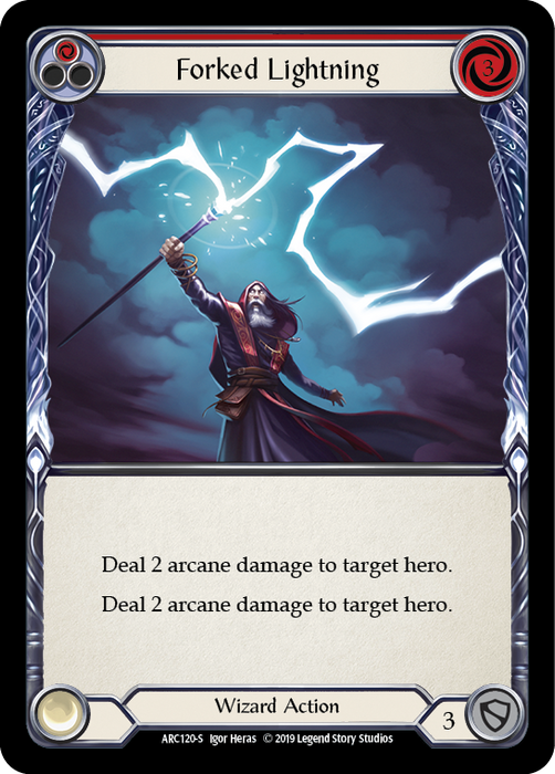 Forked Lightning (Red) - Rainbow Foil - 1st Edition