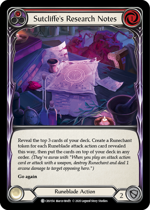 Sutcliffe's Research Notes (Red) - Rainbow Foil - Unlimited Edition