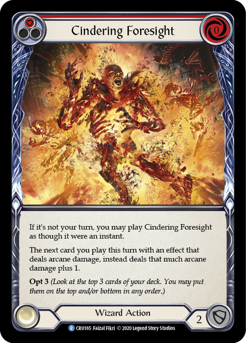 Cindering Foresight (Red) - Rainbow Foil - 1st Edition