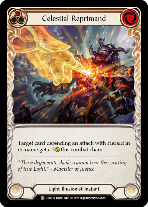 Celestial Reprimand (Red) - Rainbow Foil