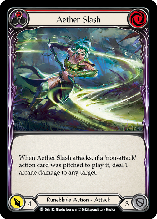 Aether Slash (Red) - Rainbow Foil