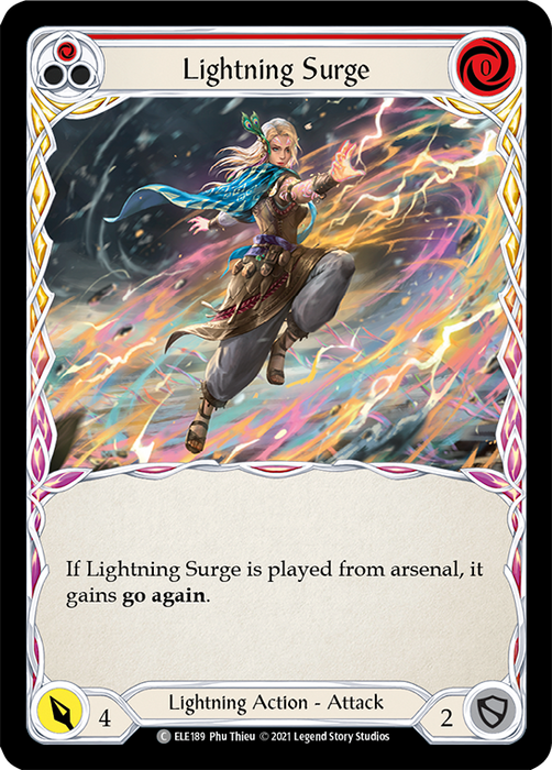 Lightning Surge (Red) - Rainbow Foil - 1st Edition