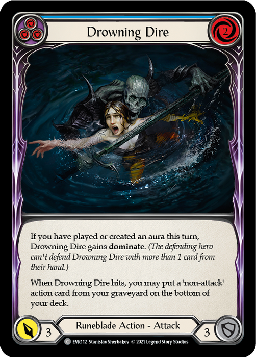 Drowning Dire (Blue) - Rainbow Foil - 1st Edition