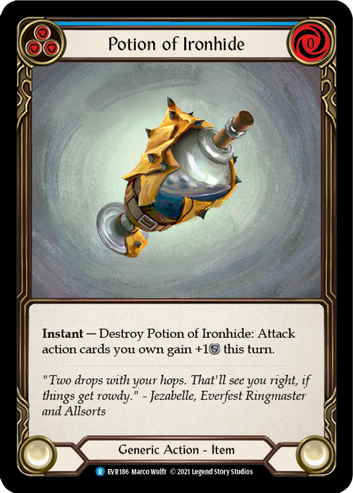 Potion of Ironhide (Blue) - Cold Foil - 1st Edition