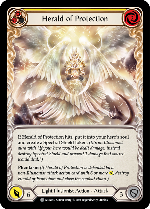 Herald of Protection (Yellow) - Rainbow Foil - 1st Edition